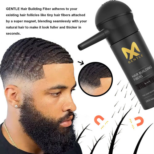 MX Gentle Hair Building Fibers Kit – Instant Full Hair & Spray Applicator (Black)