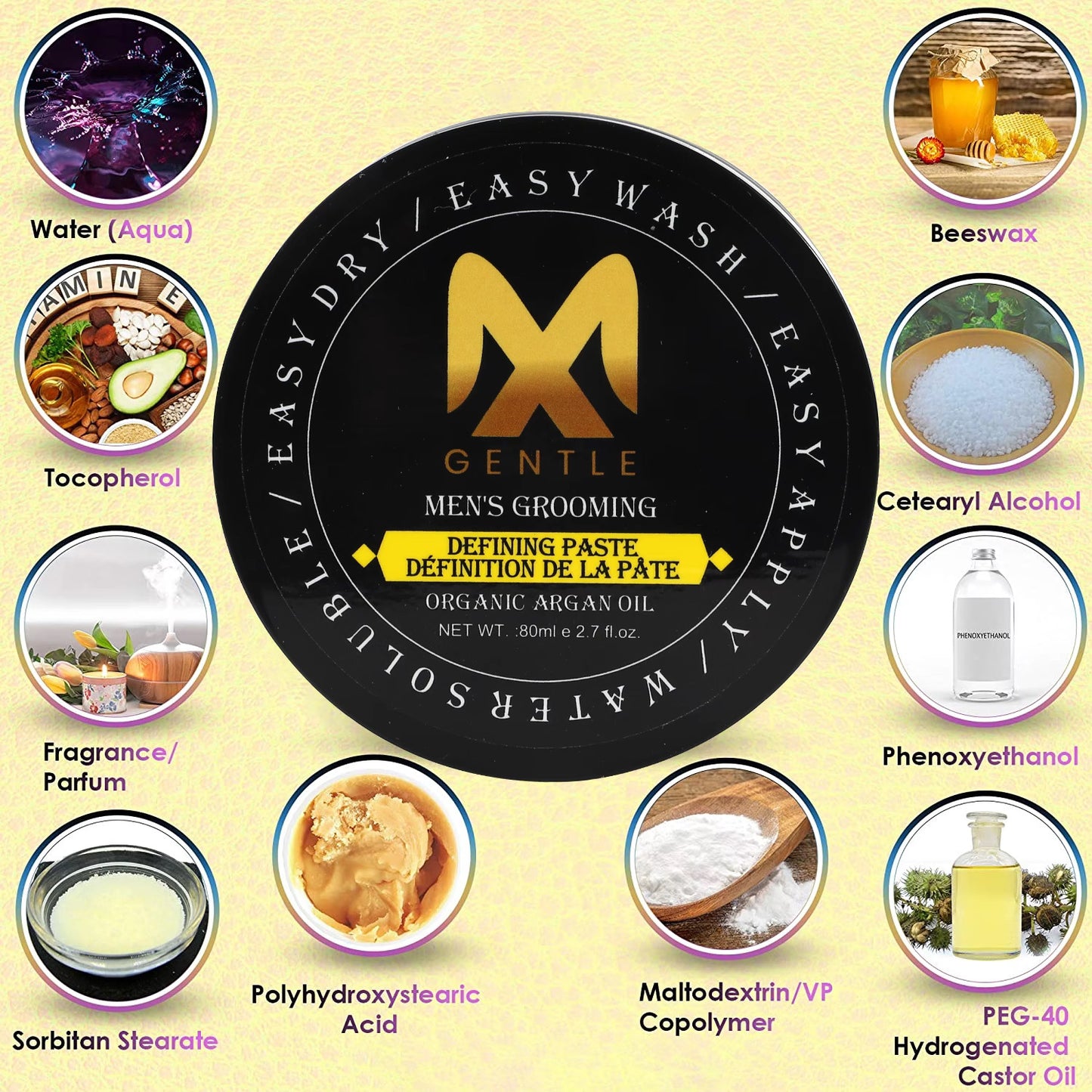 MX Gentle Defining Paste | Natural Matte Finish | Strong Hold Hair Styling for Men & Women – 80ml